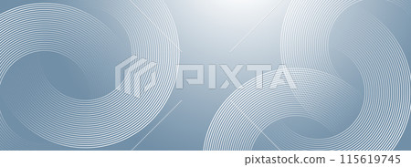 Abstract circle lines on gray background. Geometric stripe line art design for poster, brochure, cover, website, banner 115619745