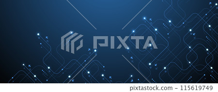 Abstract background with technology circuit board texture. Modern electronic motherboard texture. Engineering and communication concept for header, web banner, website, presentation. 115619749