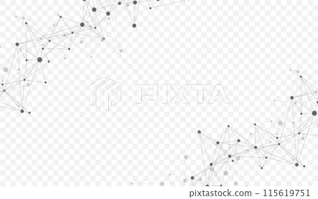 Connecting dots and lines. Abstract geometric plexus style background. Hand drawn vector art 115619751