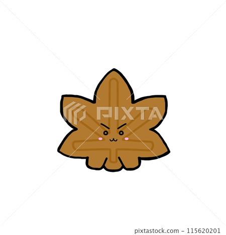 Illustration of momiji manju seen from the front 115620201