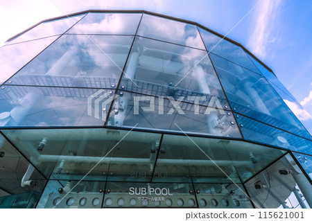 日本橫濱城市景觀，俯瞰橫濱國際泳池等。 115621001