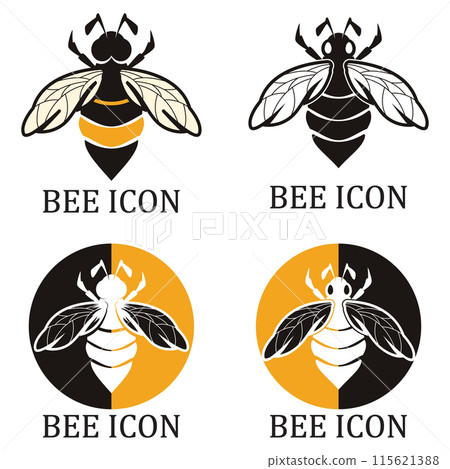 bee logo illustrations design icon-插圖素材 [115621388] - PIXTA圖庫