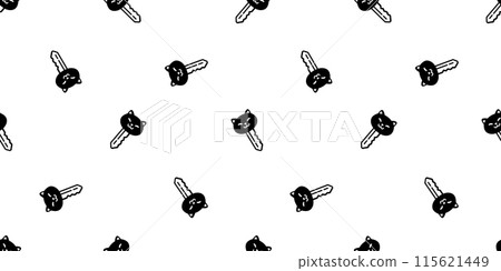 cat seamless pattern kitten key calico neko vector pet cartoon doodle tile background gift wrapping paper repeat wallpaper scarf isolated illustration design 115621449