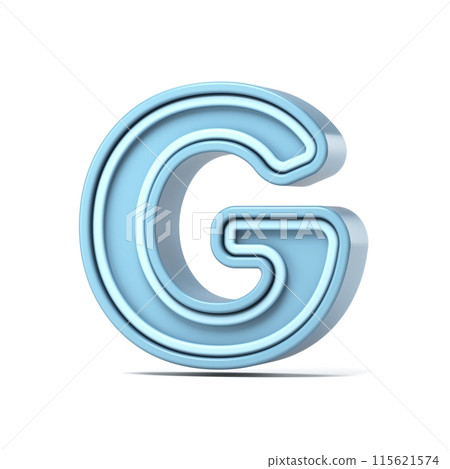 Pastel blue font Letter G 3D 115621574