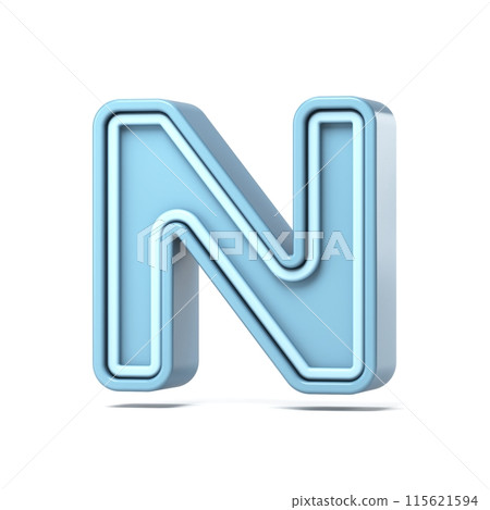 Pastel blue font Letter N 3D 115621594