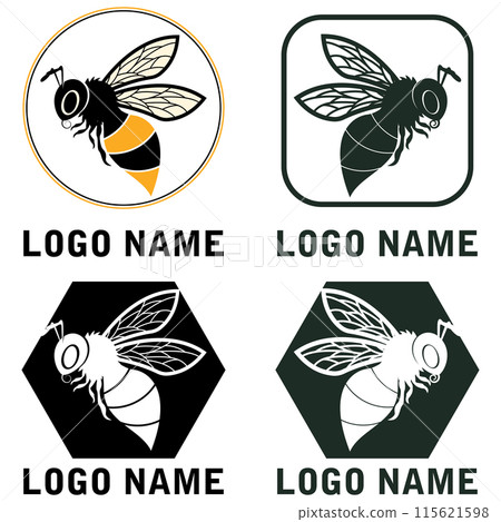 bee logo illustrations design icon bee logo illustrations design icon 115621598