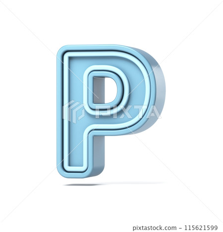 Pastel blue font Letter P 3D Pastel blue font Letter P 3D 115621599