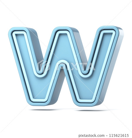 Pastel blue font Letter W 3D 115621615