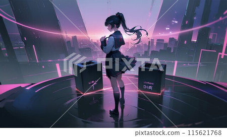 High School Girl in Cyberspace 115621768