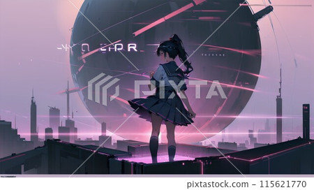 High School Girl in Cyberspace 115621770