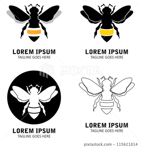 bee logo illustrations design icon bee logo illustrations design icon 115621814