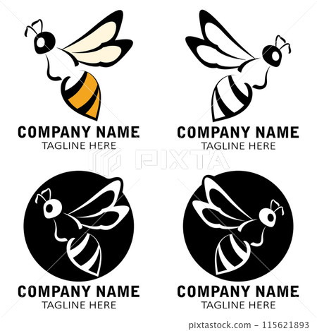 bee logo illustrations design icon 115621893