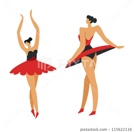 Ballerinas in Dance Poses vector 115622116