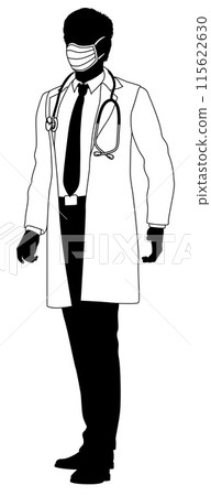 Doctor Man Medical Silhouette Healthcare Person Doctor Man Medical Silhouette Healthcare Person 115622630