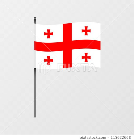 Georgia flag on flagpole. Vector illustration. Georgia flag on flagpole. Vector illustration. 115622668