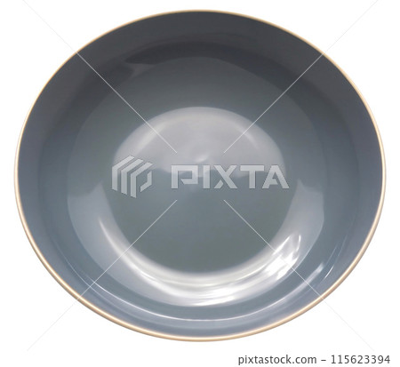 Top view of empty plate isolated on background. Dish cut out. 115623394