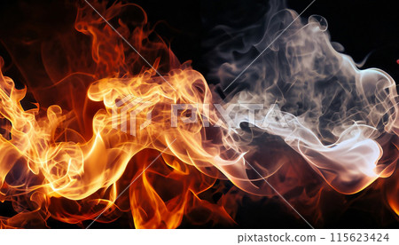 Smok texture of trendy abstract background. Creative flowing dynamic smoky wave. 115623424