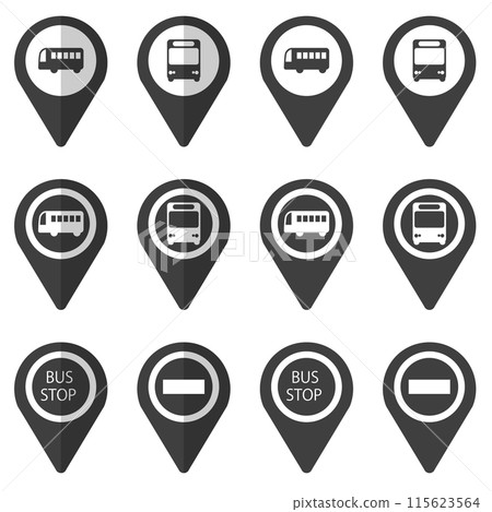 單色公車站別針圖示集 115623564