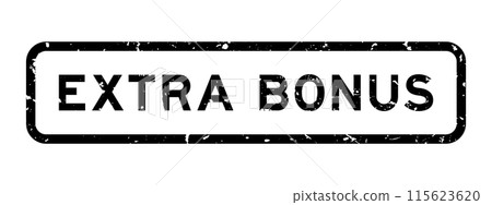 Grunge black extra bonus word square rubber seal stamp on white background 115623620