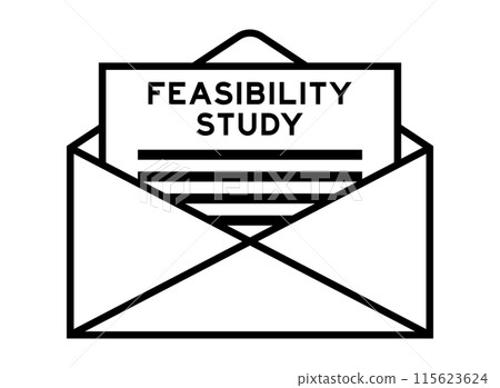 Envelope and letter sign with word feasiblity study as the headline Envelope and letter sign with word feasiblity study as the headline 115623624