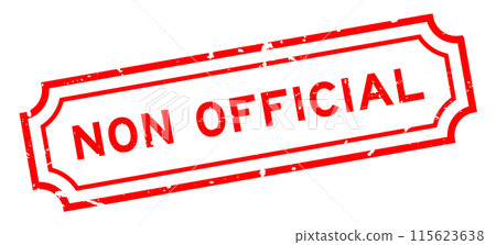 Grunge red non official word rubber seal stamp on white background 115623638