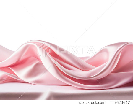 Silk fabric isolate. Elegant satin textile cut out. Soft transparent silky material. 115623647