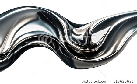 Liquid metal isolated on white. Chrome metallic fluid cut out. Liquid metal isolated on white. Chrome metallic fluid cut out. 115623655