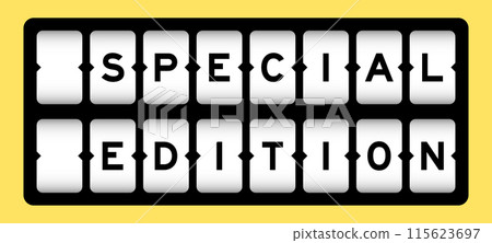 Black color in word special edition on slot banner with yellow color background 115623697
