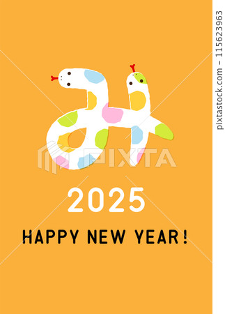 2025 Reiwa 7 Year of the Snake New Year's card template 2025 Reiwa 7 Year of the Snake New Year's card template 115623963