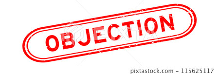 Grunge red objection word rubber seal stamp on white background Grunge red objection word rubber seal stamp on white background 115625117