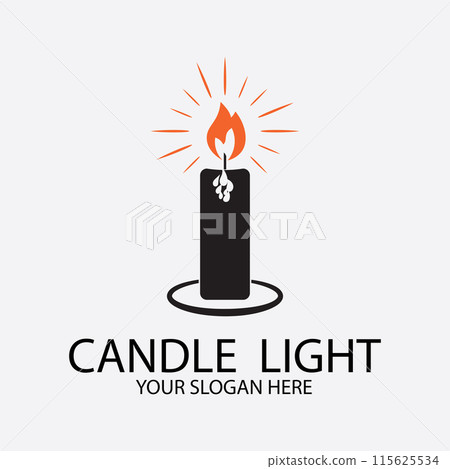 Romantic candlelight icon logo 115625534