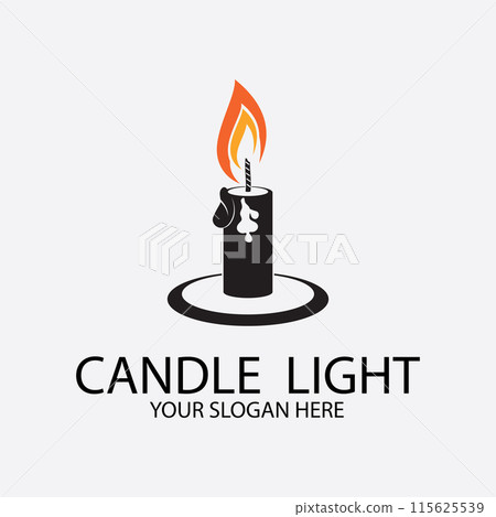 Romantic candlelight icon logo Romantic candlelight icon logo 115625539