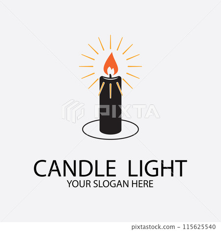 Romantic candlelight icon logo Romantic candlelight icon logo 115625540