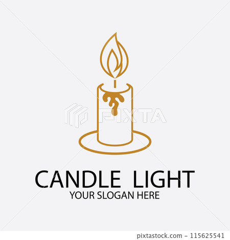 Romantic candlelight icon logo Romantic candlelight icon logo 115625541