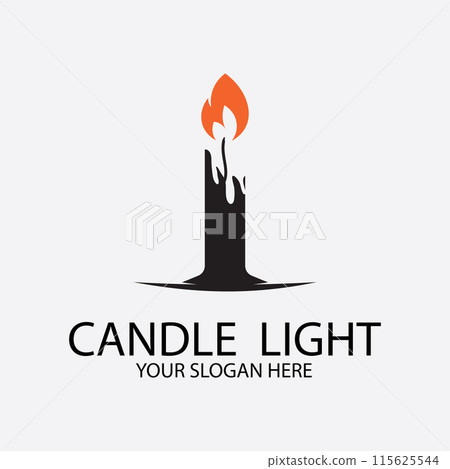 Romantic candlelight icon logo Romantic candlelight icon logo 115625544