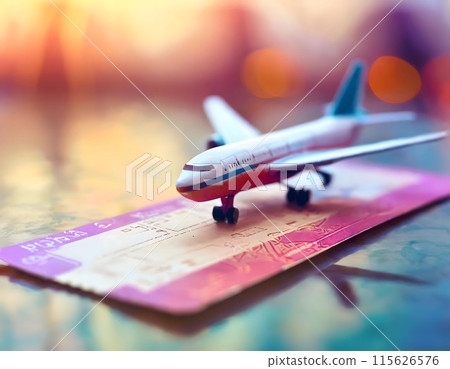 Airline tickets and documents. Air ticket for making advertising media about tourism. Travel transport concept. Airline tickets and documents. Air ticket for making advertising media about tourism. Travel transport concept. 115626576