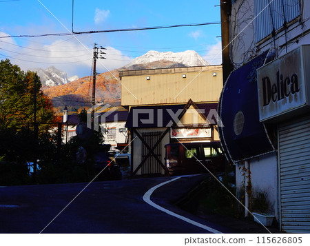 Akakura Onsen town in Myoko city, Niigata prefecture in the early morning 115626805