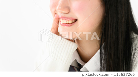 High school girl dental care teeth 115627266
