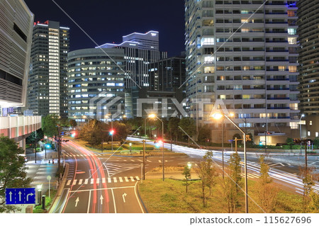 Night view of skyscrapers in "Yokohama Minato Mirai" 115627696