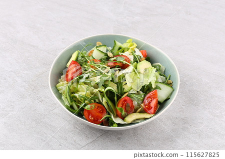 Fitness salad bowl for healthy eating. Restaurant menu Fitness salad bowl for healthy eating. Restaurant menu 115627825