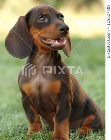 Sitting dog 115627885