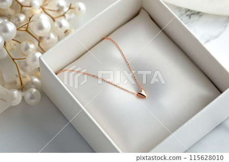 Elegant rose gold cross necklace in gift box 115628010