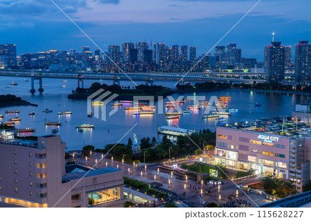 Colorful summer boats gathering at Odaiba 115628227