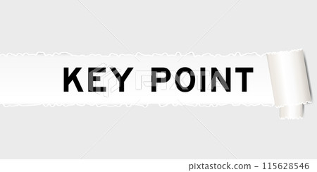 Ripped gray paper background that have word key point under torn part 115628546