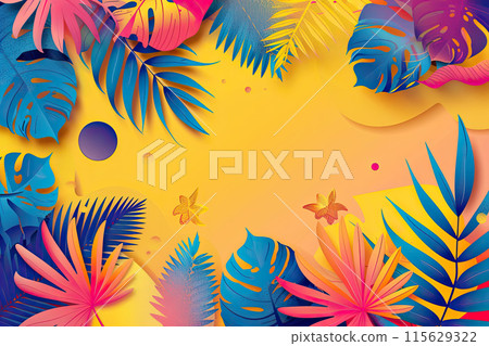 Colorful Summer background layout banners design. Ai generative 115629322