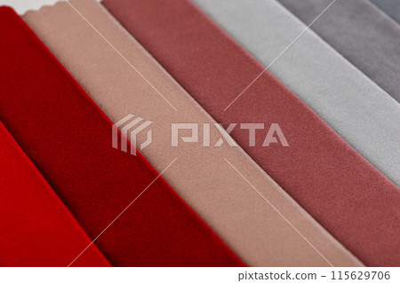 Different samples of velvet fabric Different samples of velvet fabric 115629706