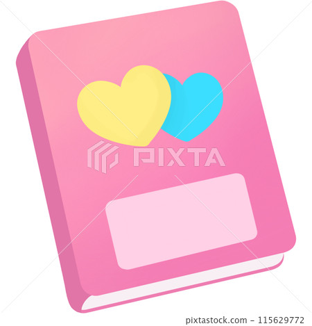 pink book with heart pattern 115629772