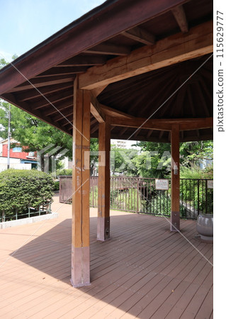 A gazebo at Minumadai Waterfront Park in Adachi Ward, Tokyo A gazebo at Minumadai Waterfront Park in Adachi Ward, Tokyo 115629777