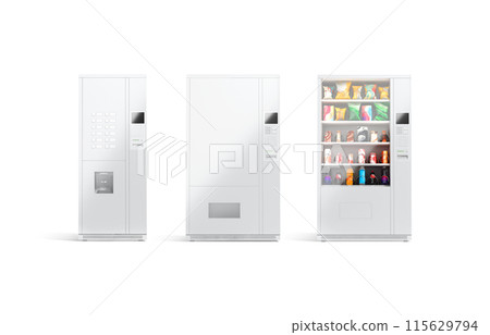Blank coffee vending machine mockup, different types, front view Blank coffee vending machine mockup, different types, front view 115629794