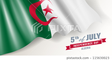 Algeria independence day vector banner, greeting card 115630023